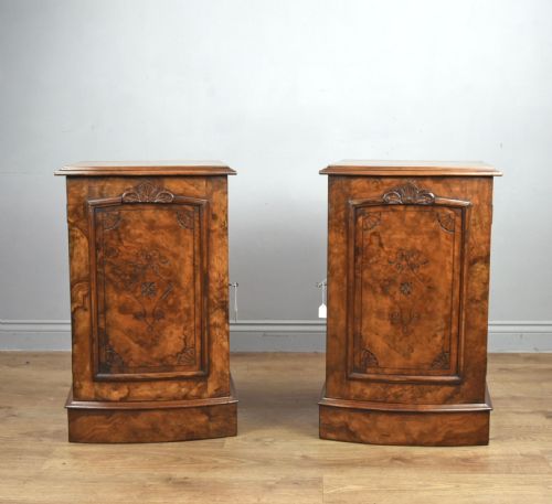 Pair of Victorian Walnut Bedside Cabinets