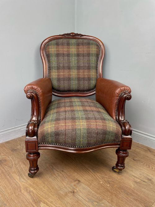 Victorian Mahogany Library Arm Chair