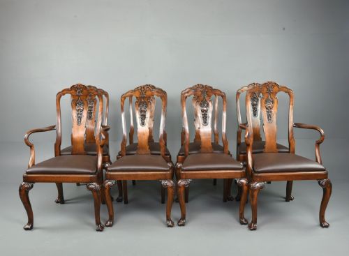 fig 2. walnut dining table and eight chairs by S Hille & Co London