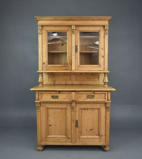 Victorian Glazed Pine Kitchen Cabinet