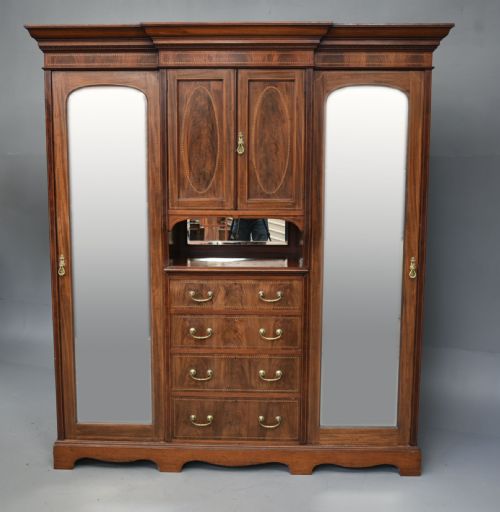 Mahogany Triple Wardrobe Compactom by Jas Shoolbred & Co
