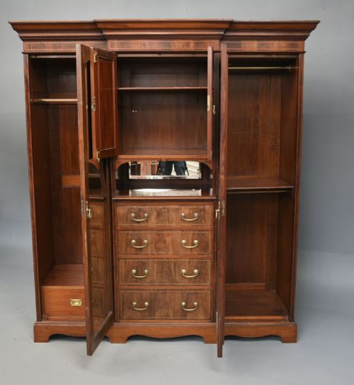 fig 1. Mahogany triple wardrobe compactom by JAS Shoolbred & co