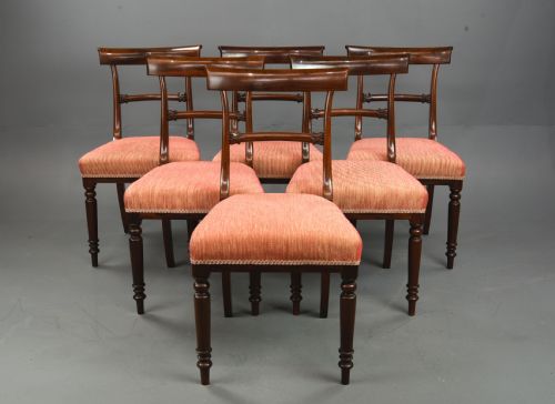 Set of Six Regency Rosewood Bar Back Dining Chairs