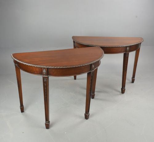 Pair of Adams Style Mahogany Console Tables