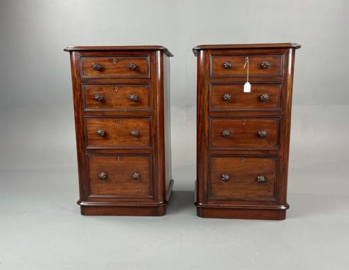 Pair of Victorian Mahogany Bedside Chests of Drawers