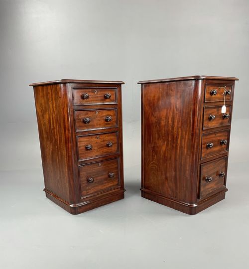 fig 1. Pair of Victorian mahogany bedside chests of drawers