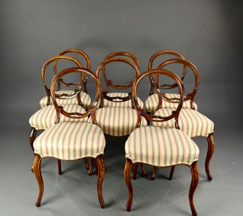 Set of Eight Victorian Dining Chairs