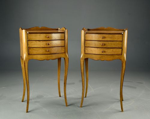 Pair of French Bedside Chests of Drawers