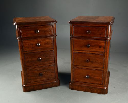 Pair of Mahogany Bedside Chests of Drawers Lamb of Manchester