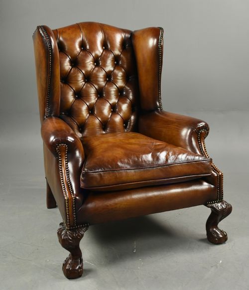 Georgian Leather Wing Chair