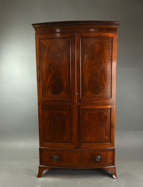 Mahogany Bow Front Wardrobe