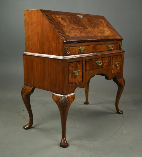 fig 1. small Georgian burr walnut bureau