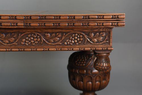 fig 1. Large carved oak refectory table