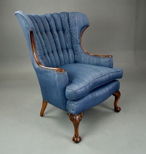 Barrel Back Fireside Wing Chair