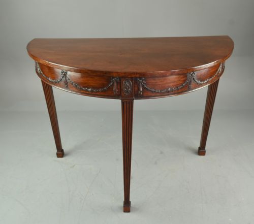 19th Century Adams Style Mahogany Demi Lune Console Table