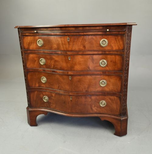 19th Century Mahogany Serpentine Chest of Drawers S&h Jewell London