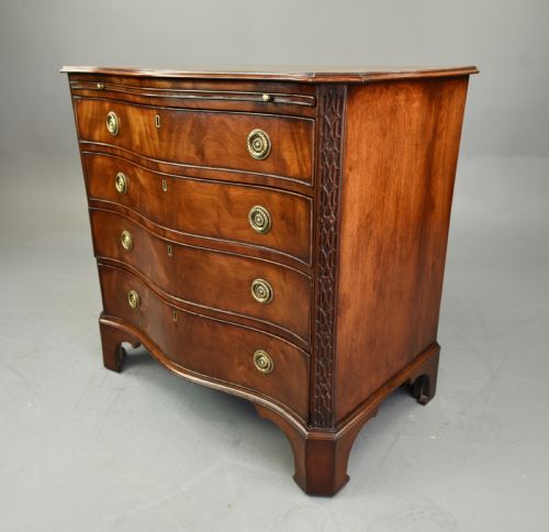 fig 1. 19th century mahogany serpentine chest of drawers S&H Jewell London