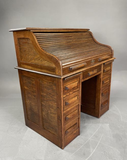 fig 1. Scotish oak roll top desk