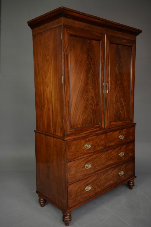 fig 1. Georgian mahogany linen press