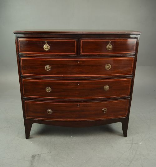 Georgian Mahogany Bow Front Chest of Drawers