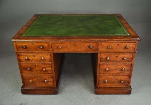 fig 1. Antique Victorian mahogany partners desk