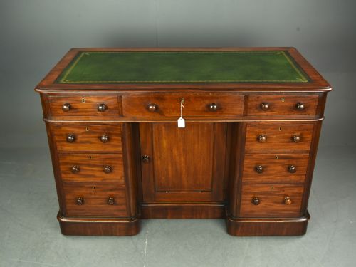 fig 1. Victorian knee hole pedestal desk