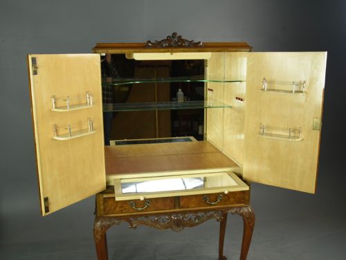 fig 1. Burr walnut cocktail cabinet