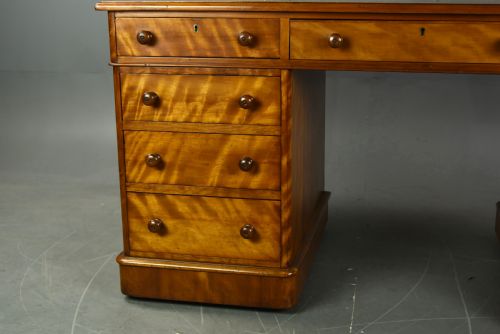 fig 1. Victorian satinwood pedestal desk