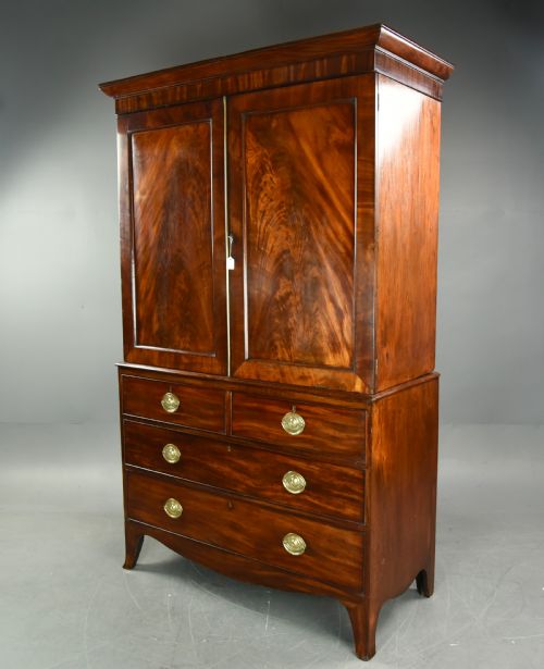 fig 1. Georgian mahogany linen press