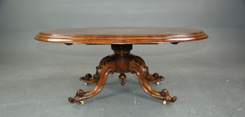 Victorian Burr Walnut Inlaid Coffee Table