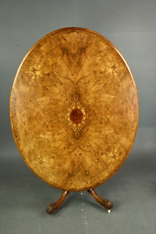 Victorian Walnut Inlaid Breakfast Table
