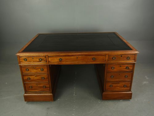 fig 1. Antique Georgian style mahogany partners desk circa 1900