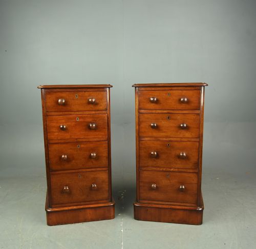 Pair of Victorian Mahogany Bedside Chests of Drawers
