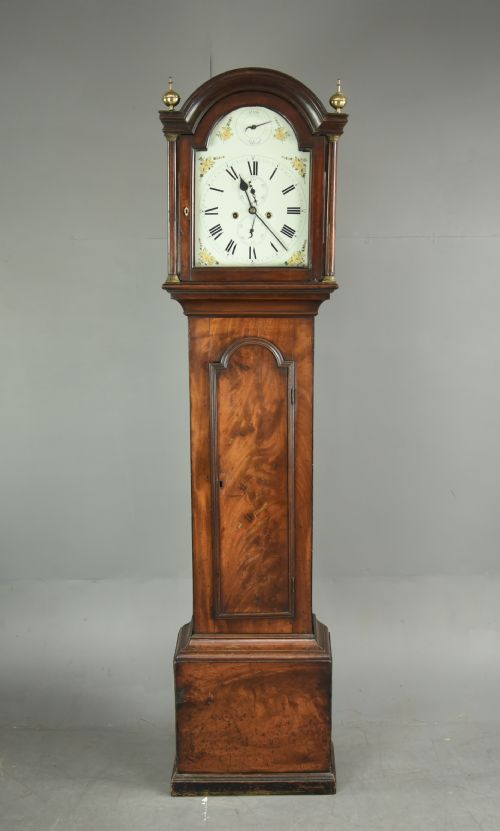 19th Century Antique Mahogany Grandfather Clock Long Case Clock