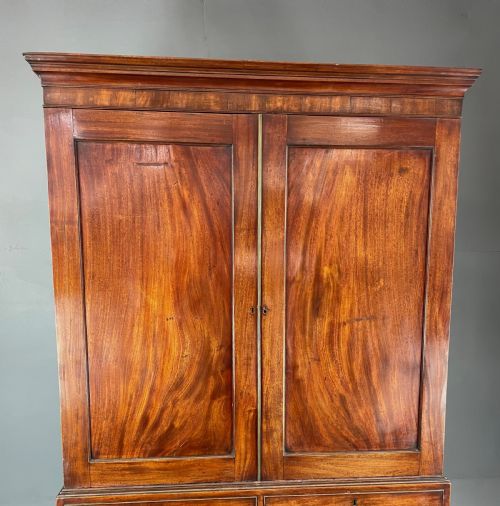 fig 1. Georgian mahogany linen press wardrobe
