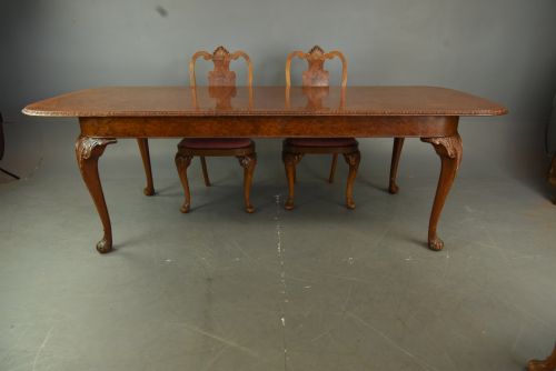 fig 1. Walnut Queen Anne style dining table and chairs