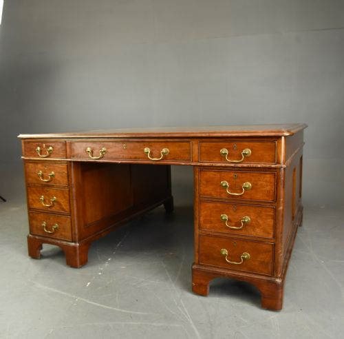 Antique Victorian Mahogany Partners Desk