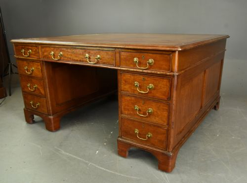 fig 1. Antique Victorian mahogany partners desk
