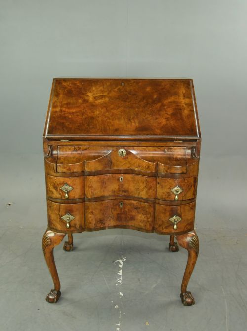 fig 1. Antique Queen Anne style walnut bureau