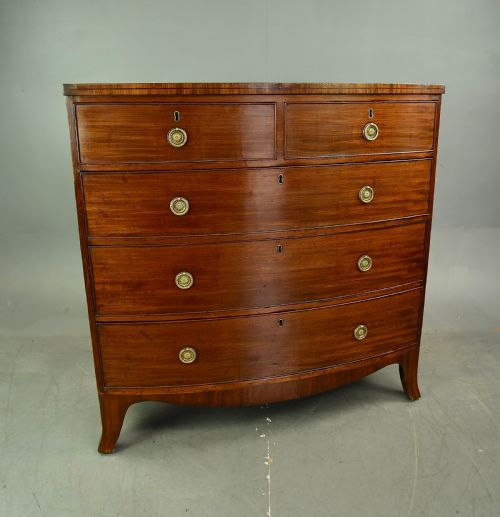 Antique Georgian Mahogany Bow Front Chest of Drawers