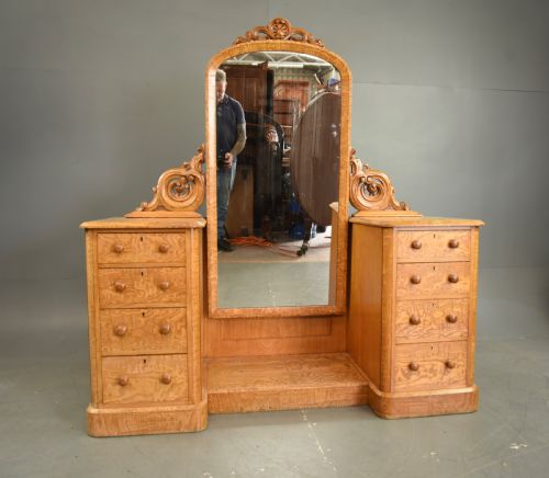 Antique Victorian Pedestal Dressing Table