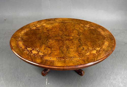 fig 1. Victorian inlaid walnut coffee table