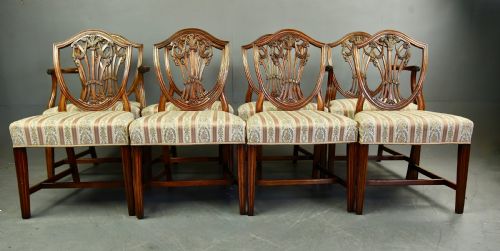 Set of Eight Georgian Hepplewhite Dining Chairs
