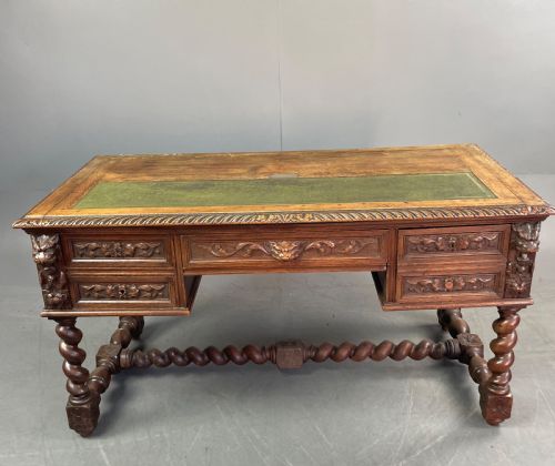 Carved Oak Desk