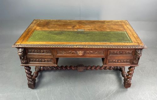 fig 1. carved oak desk