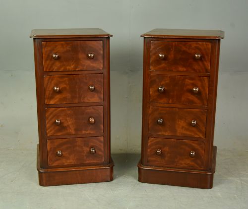fig 1. Pair of Victorian bedside chests of drawers cabinets