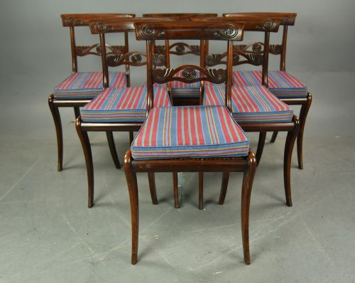 Set of Six Regency Rosewood Dining Chairs