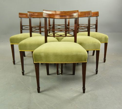 Set of Six Regency Mahogany Dining Chairs
