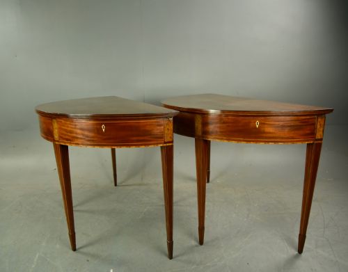 fig 1. Pair of Georgian mahogany demi lune console tables