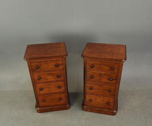 fig 1. Victorian pair of mahogany bedside chests of drawers